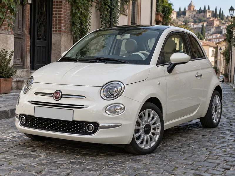 Fiat 500 — вид спереди в три четверти, иллюстрация модели