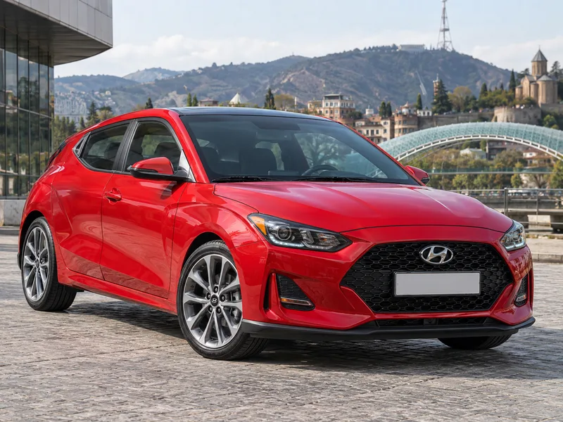 Hyundai Veloster — вид спереди в три четверти, иллюстрация модели