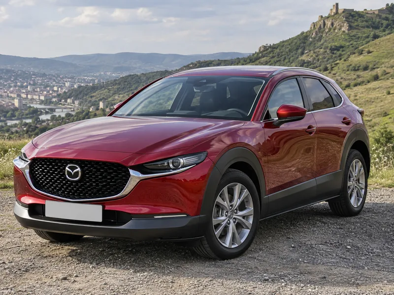 Mazda CX-30 — вид спереди в три четверти, иллюстрация модели