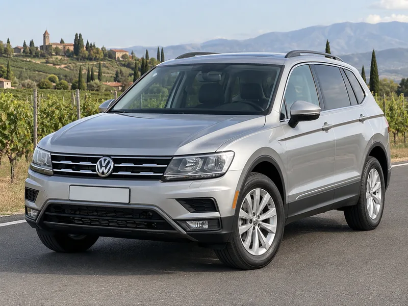 Volkswagen Tiguan — вид спереди в три четверти, иллюстрация модели